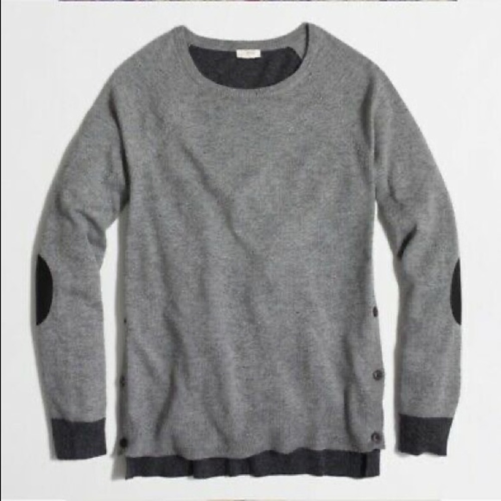 J Crew Color Block Elbow Patch Sweater